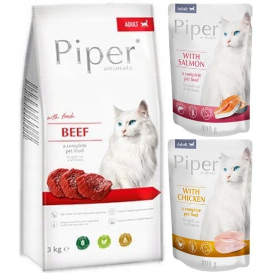 Karma Sucha Dla Kota Piper Animals, Wołowina, 3 Kg Piper