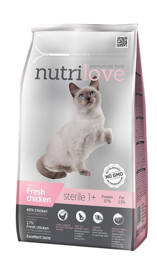 Karma sucha dla kota po sterylizacji NUTRILOVE Sterile, kurczak, 1,4 kg NUTRILOVE