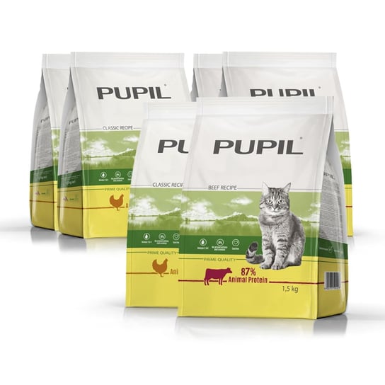 Karma sucha dla kota PUPIL Prime Quality 6 x 1,5 kg MIX PUPIL Foods