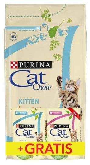 Karma sucha dla kota PURINA Cat Chow Kitten, kurczak, 1,5 kg + saszetki, 2x85 g Purina Cat Chow