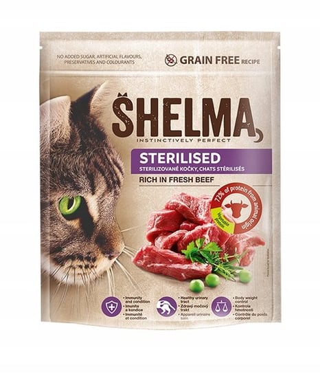 Karma sucha dla kota SHELMA Sterilised Beef, 750 g Shelma