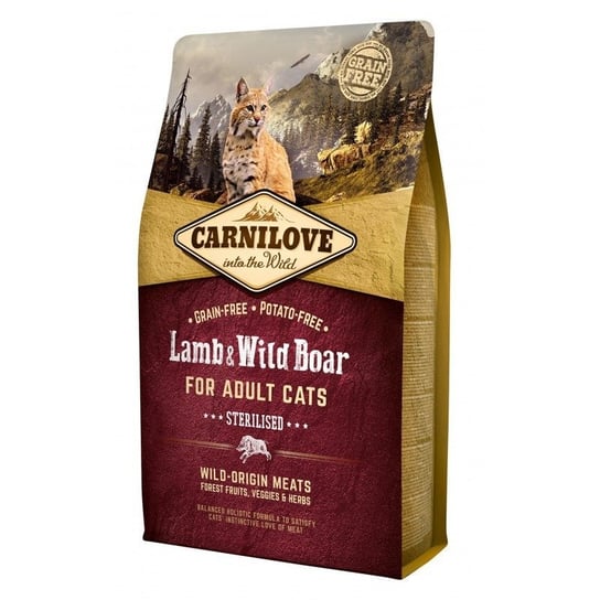 Karma sucha dla kotów CARNILOVE Cat Lamb&Wild Boar Sterilised, 6 kg Carnilove