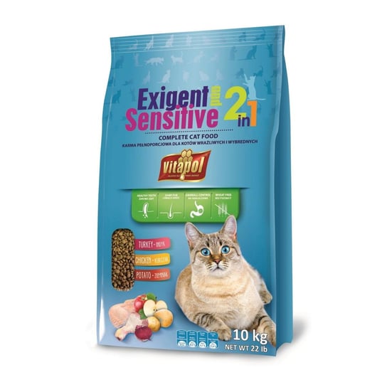 Karma sucha dla kotów wybrednych VITAPOL Exigent and Sensitive, 10 kg Vitapol
