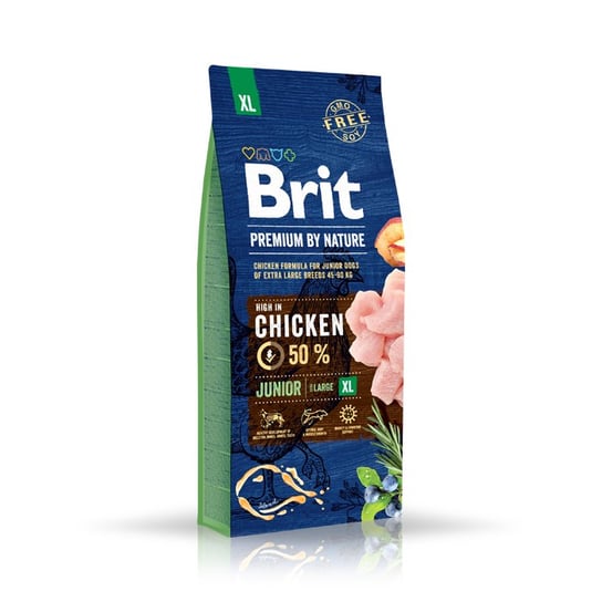 Karma sucha dla psa BRIT Premium By Nature Junior Extra Large XL, chicken 50% kurczak 15 kg Brit