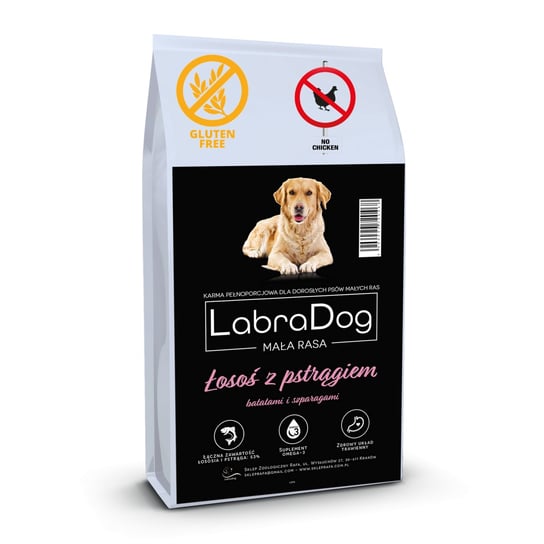 Karma sucha dla psa dorosłego LabraDog Superfood Łosoś z pstrągiem, batatami i szparagami mała rasa 2kg LabraDog