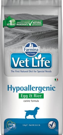 Karma sucha dla psa FARMINA Vet Life Dog Hypoallergenic Egg & Rice, 12 kg FARMINA