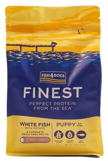 Karma sucha dla psa FISH4DOGS Finest Ocean White Fish Puppy Small Breed, 6 kg FISH4DOGS