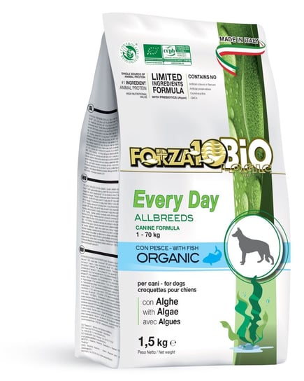 Karma sucha dla psa FORZA10 All Breeds Every day BiO, ryba i algi, 1,5 kg. Forza10