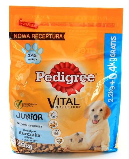 Karma sucha dla psa PEDIGREE Junior, 2,6 kg Mars