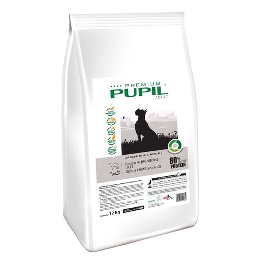 Karma sucha dla psa PUPIL FOODS Premium Adult Medium&Large, bogata w jagnięcinę i ryż, 12 kg PUPIL Foods