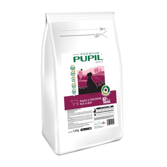 Karma sucha dla psa PUPIL FOODS Premium Adult Mini, bogata w wołowinę, 1,6 kg PUPIL Foods