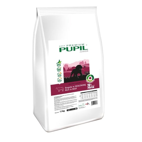 Karma sucha dla psa PUPIL FOODS Premium Junior Extra Large, bogata w wołowinę, 12 kg PUPIL Foods