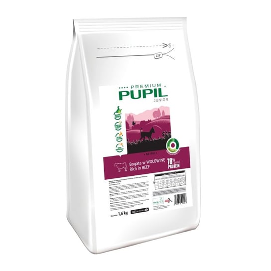 Karma sucha dla psa PUPIL FOODS Premium Junior Mini, bogata w wołowinę, 1,6 kg PUPIL Foods