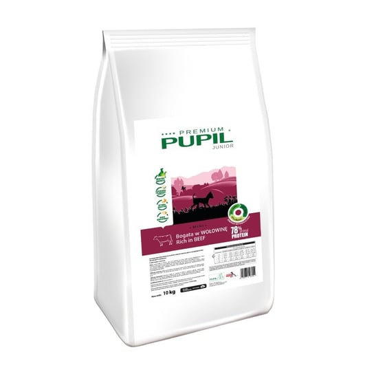 Karma sucha dla psa PUPIL FOODS Premium Junior Mini, bogata w wołowinę, 10 kg PUPIL Foods