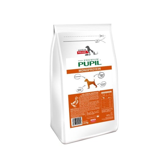 Karma sucha dla psa PUPIL FOODS Premium Monoprotein Mini, bogata w kaczkę, 1,6 kg PUPIL Foods