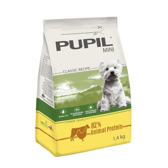 Karma sucha dla psa PUPIL FOODS Prime Quality Mini, bogata w kurczaka z wołowiną 1,4 kg PUPIL Foods