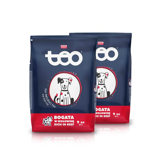 Karma sucha dla psa TEO bogata w wołowinę 2 x 9 kg PUPIL Foods