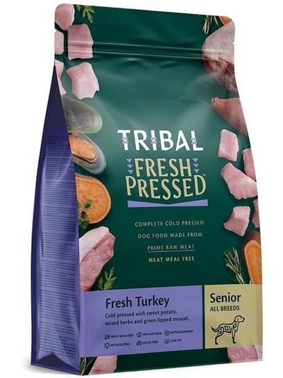 Karma sucha dla psa TRIBAL Senior Fresh Pressed Turkey Light, 2,5 kg Tribal