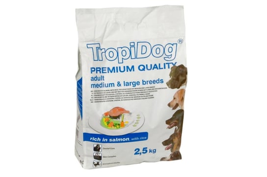 Karma sucha dla psa TROPIDOG Premium Adult M/L Salmon & Rice 2,5 kg Tropidog