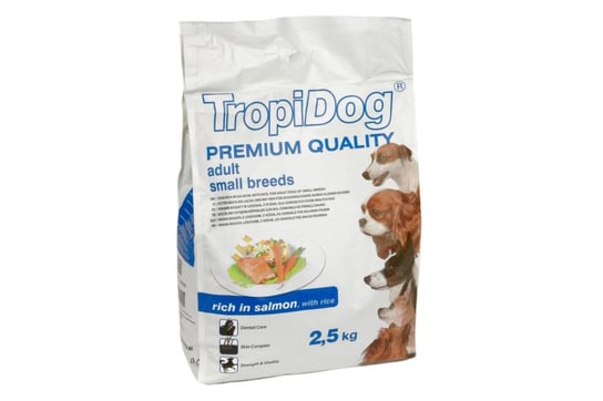 Karma sucha dla psa TROPIDOG Premium Adult S Salmon & Rice, 2,5 kg Tropidog