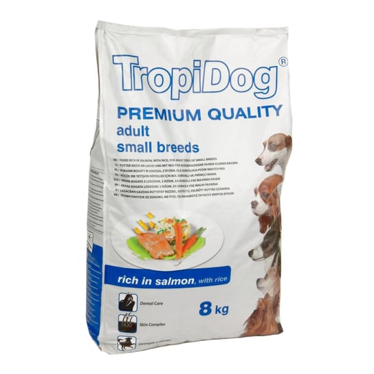 Karma sucha dla psa TROPIDOG Premium Adult S Salmon & Rice 8 kg Tropidog