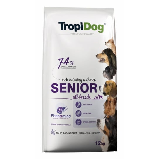 Karma sucha dla psa TROPIDOG Premium Senior, 12 kg Tropidog