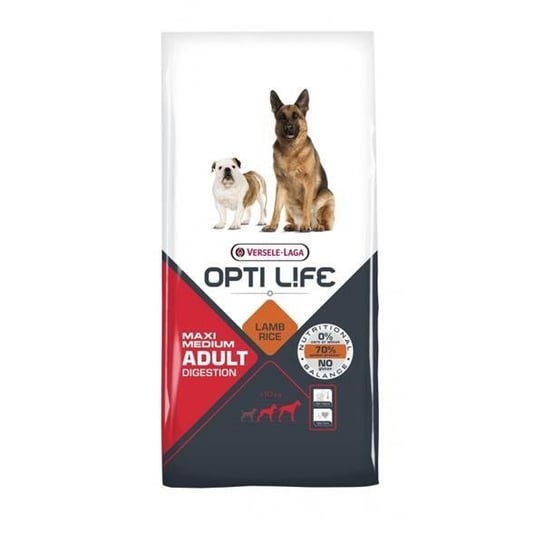 Karma sucha dla psa VERSELE - LAGA Opti Life Adult Digestion Medium&Maxi, jagnięcina i ryż, 12,5 kg Versele - Laga