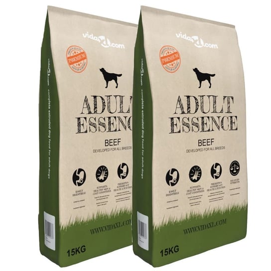 Karma sucha dla psa VIDAXL Adult Essence Beef, 2x15 kg vidaXL
