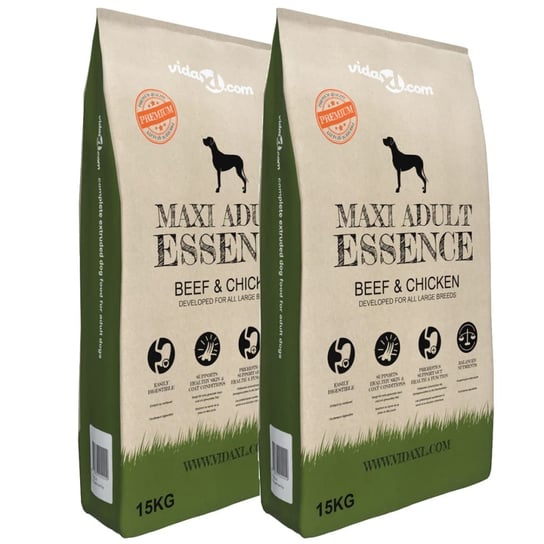 Karma sucha dla psa VIDAXL Maxi Adult Essence Beef & Chicken, 2x15 kg vidaXL