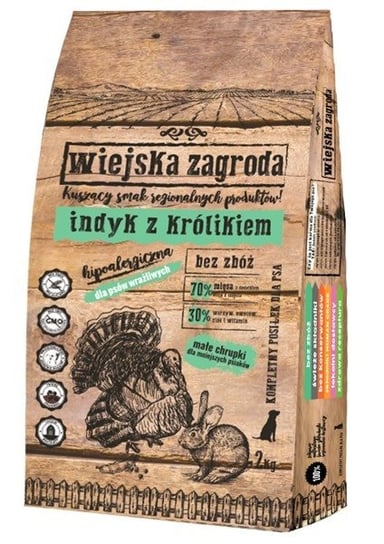 Karma sucha dla psa WIEJSKA ZAGRODA, indyk królik, 20 kg Wiejska Zagroda