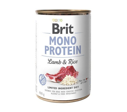Karma wilgotna z jagnięciną i ryżem BRIT Mono Protein Lamb&Rice, 400 g Brit