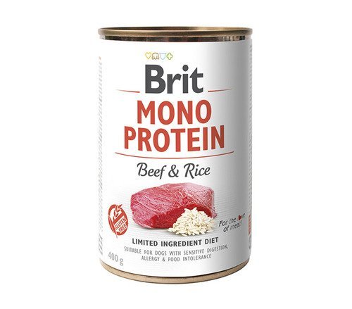 Karma wilgotna z wołowiną i ryżem BRIT Mono Protein Beef&Rice, 400 g Brit