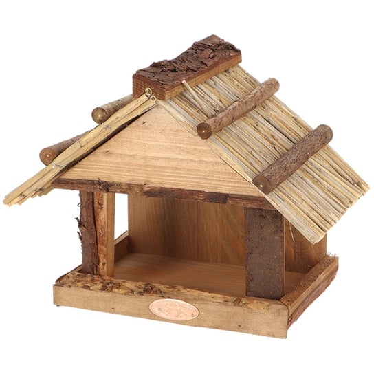 Karmnik dla ptaków DASZEK Z TRZCINY dekoracyjny drewniany na ziarno domek Esschert Design