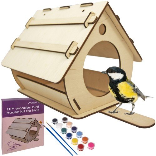 Karmnik dla Ptaków Drewniany Budka Domek DIY Karmidło do Złożenia Malowania Artemis