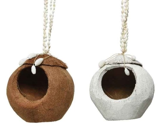 Karmnik dla ptaków łupina kokosa biała brązowa Inna marka