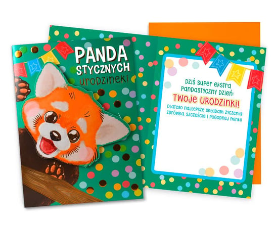 Karnet DKP-055 Urodziny dziecięce (czerwona panda) Kukartka
