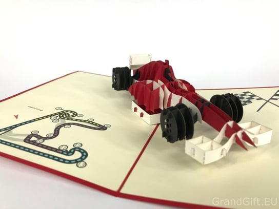 Karnet na każdą okazję 3D, Czerwony bolid Formuła1 GrandGift