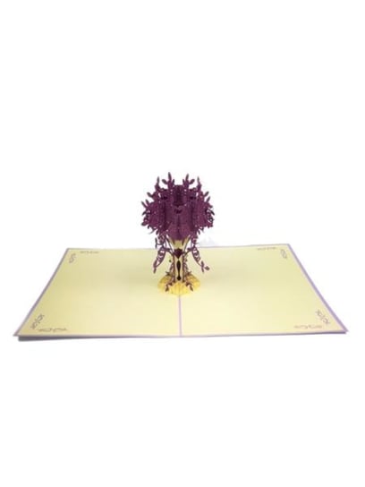 Karnet na każdą okazję 3D, Fioletowy kwiat GrandGift