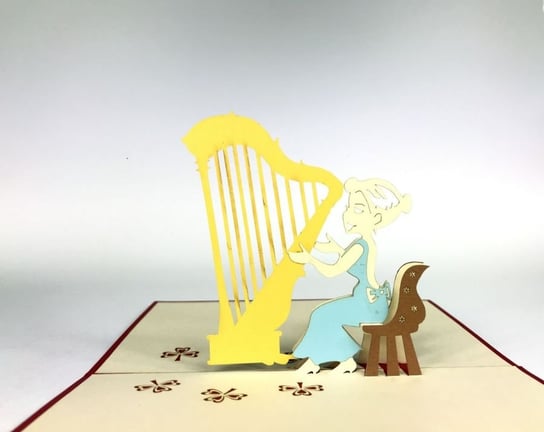 Karnet na każdą okazję 3D, Kobieta grająca na harfie GrandGift