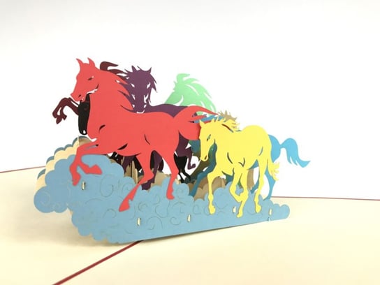 Karnet na każdą okazję 3D, Kolorowe konie GrandGift