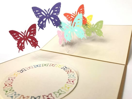 Karnet na każdą okazję 3D, Kolorowe latające motyle GrandGift