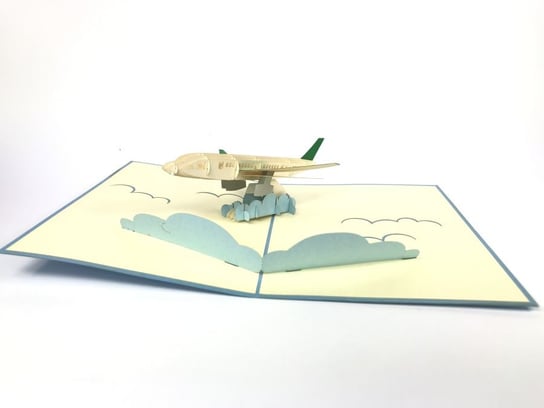 Karnet na każdą okazję 3D, Niebieski samolot pasażerski GrandGift