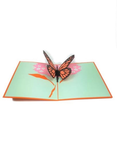 Karnet na każdą okazję 3D, Pomarańczowy motyl GrandGift