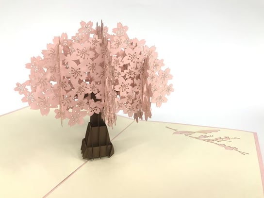 Karnet na każdą okazję 3D, Różowe drzewo kwitnącej wiśni GrandGift