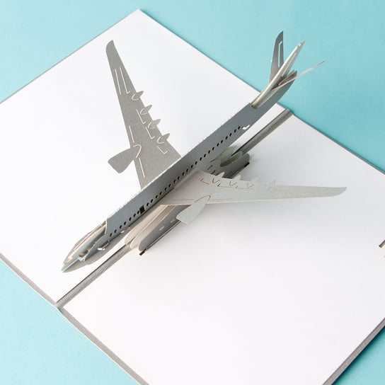 Karnet na każdą okazję 3D, Srebny samolot osobowy GrandGift