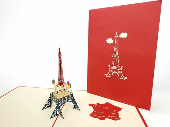 Karnet na każdą okazję 3D, Wieża Eiffla - pamiątka z Paryża GrandGift