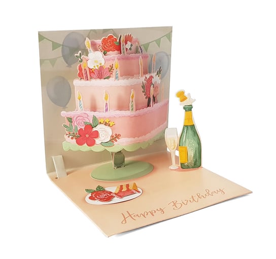 Karnet okolicznościowy, 1300 Layered Cake Różowy tort Up with Paper