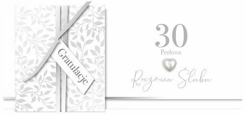 Karnet okolicznościowy, 30 rocznica ślubu - perłowa, KPAS 60 Armin Style