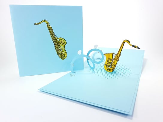 Karnet okolicznościowy 3D, Grający saksofon GrandGift