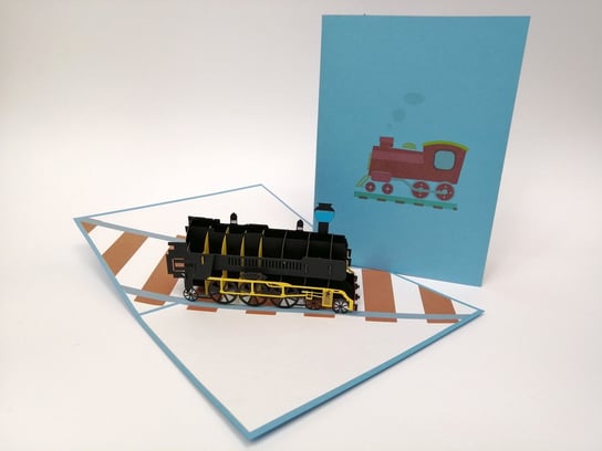 Karnet okolicznościowy 3D, Kolorowa lokomotywa GrandGift